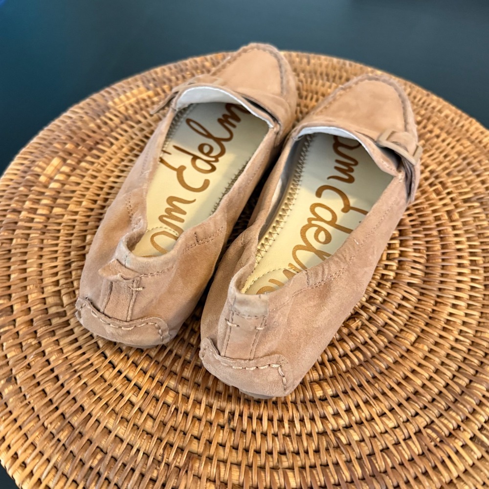 Sam Edelman Felicia‎ Tan Suede Buckle Loafers Flats Womens 7.5M - Picture 3 of 7